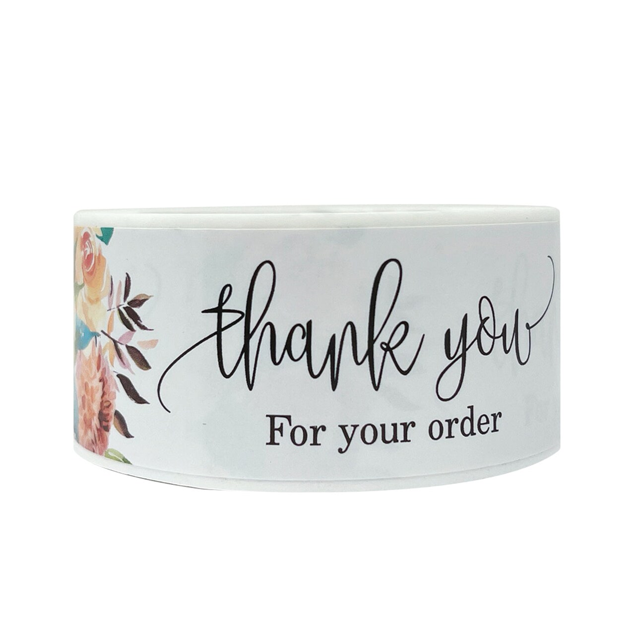 Wrapables 3" x 1" Small Business Thank You Stickers Roll, Sealing Stickers and Labels for Boxes, Envelopes, Bags, Packages